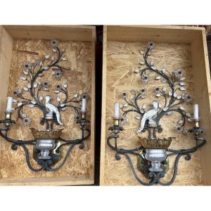 Pair Of Parrot-style Wall Lights From Banci 
