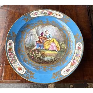 Sèvres Porcelain Dish, 1847, Decorated With A Genre Scene 