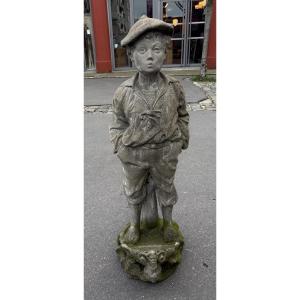 Statue de jardin en pierre reconstituée XX EME le petit marin  
