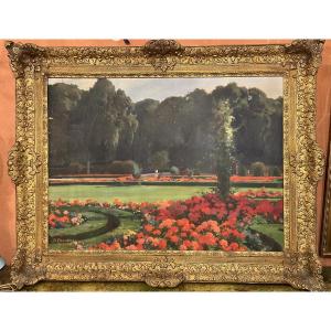 Hubert-Denis Etcheverry (1867–1950) Jardin fleuri, XXe siècle Huile sur toile, signée 