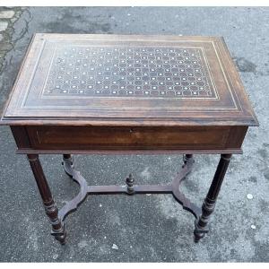 Table dite travailleuse XIX EME Napoleon III palissandre 