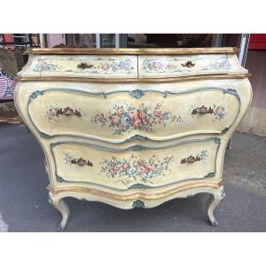 Early XX Eme Venetian-style Painted Chest Of Drawers
