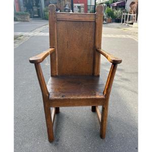 Fauteuil en bois art populaire 19 EME châtaigner