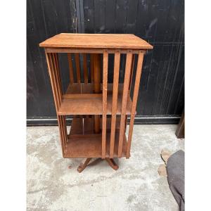 Early XXth Century 2-storey Oak Revolving Bookcase