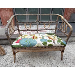 Early 20th-century 2-seater Rattan Bench