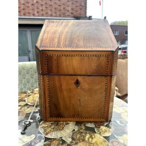 Coffret à couverts en bois plaqué - XIXe siècle