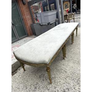 Louis XVI-style Bench, Italy, Mid-19th Century