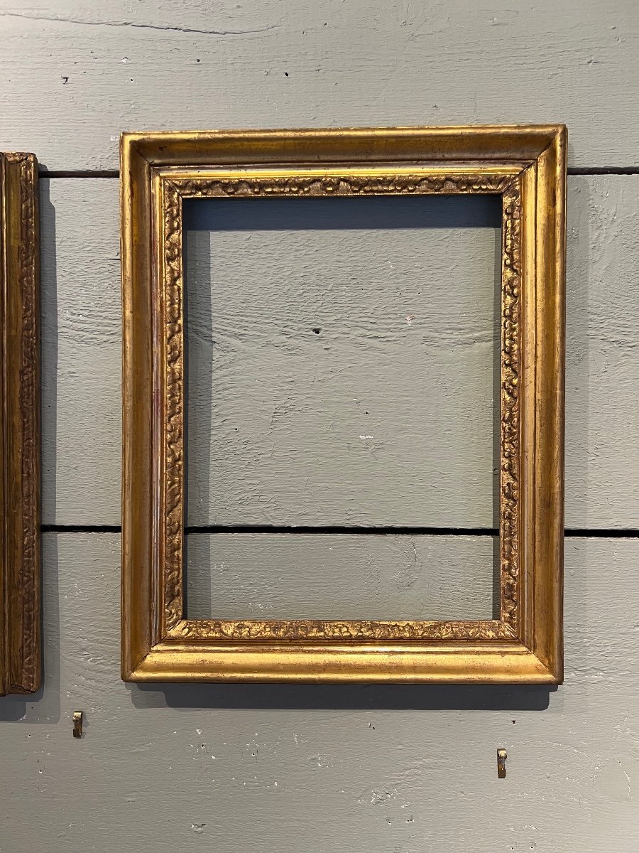 Pair Of Golden Wood Frames Italy 18th Century-photo-3