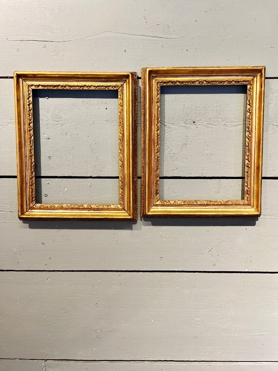 Pair Of Golden Wood Frames Italy 18th Century