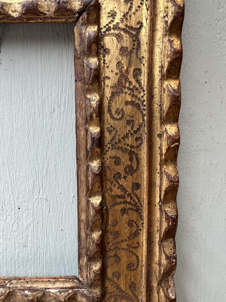Cadre en bois doré Italie 16ème siècle-photo-4