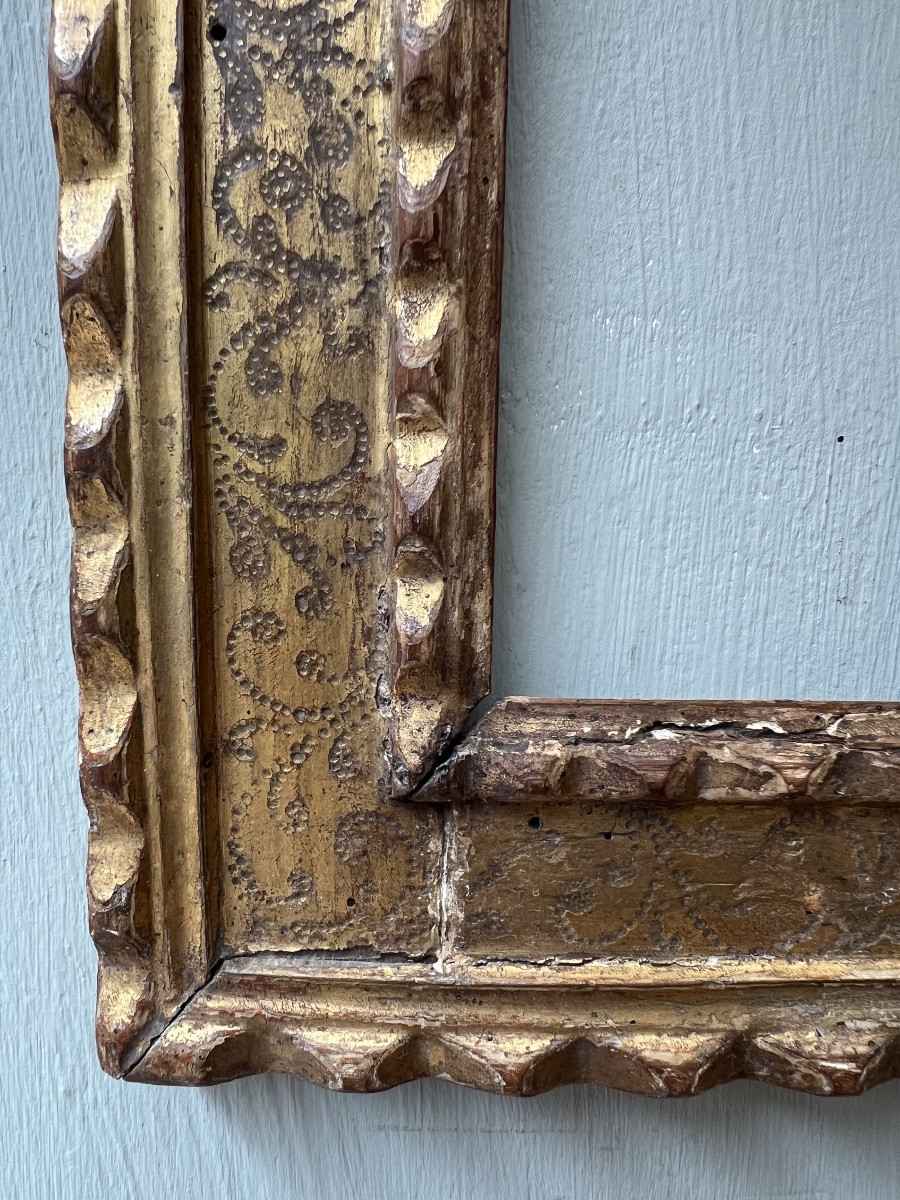 Cadre en bois doré Italie 16ème siècle-photo-3