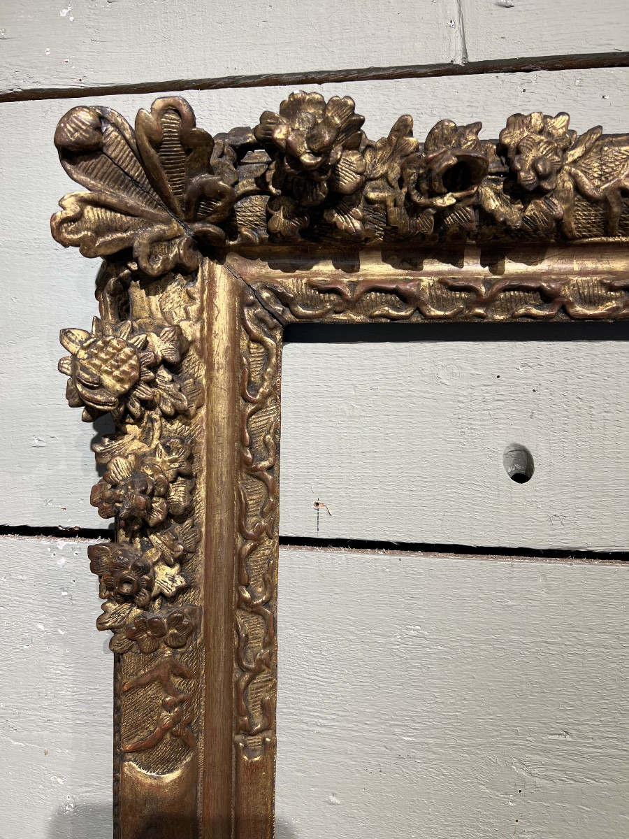 Cadre en bois doré Louis XIV 17ème siècle-photo-2