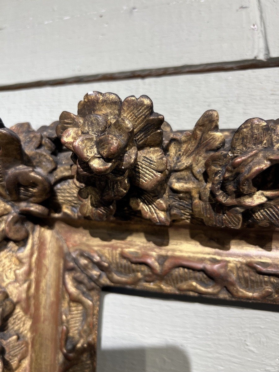 Cadre en bois doré Louis XIV 17ème siècle-photo-3