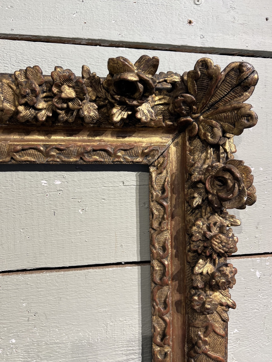 Cadre en bois doré Louis XIV 17ème siècle-photo-4