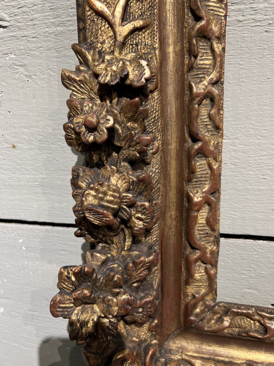 Cadre en bois doré Louis XIV 17ème siècle-photo-5
