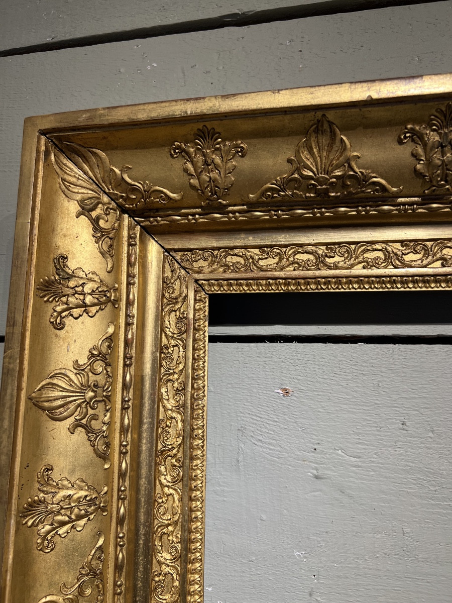 Cadre en bois doré Empire 19ème Siècle-photo-2