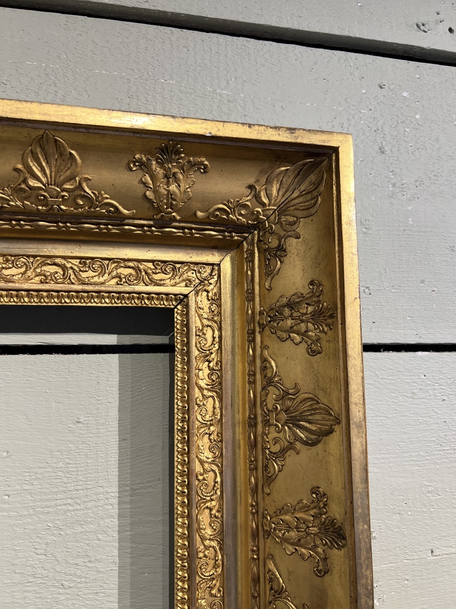 Cadre en bois doré Empire 19ème Siècle-photo-3