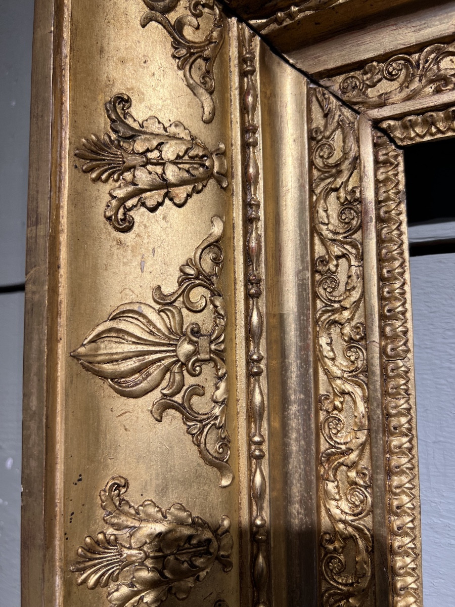 Cadre en bois doré Empire 19ème Siècle-photo-4