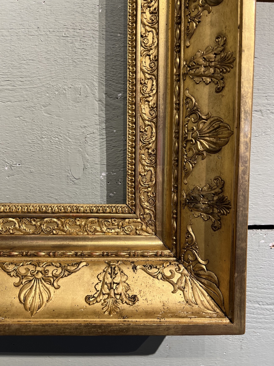 Cadre en bois doré Empire 19ème Siècle-photo-2