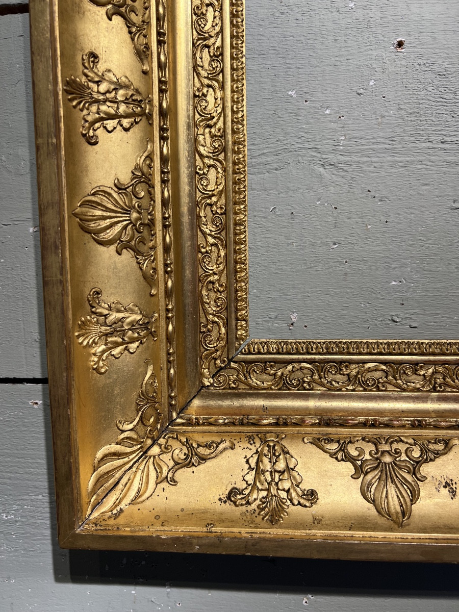 Cadre en bois doré Empire 19ème Siècle-photo-3