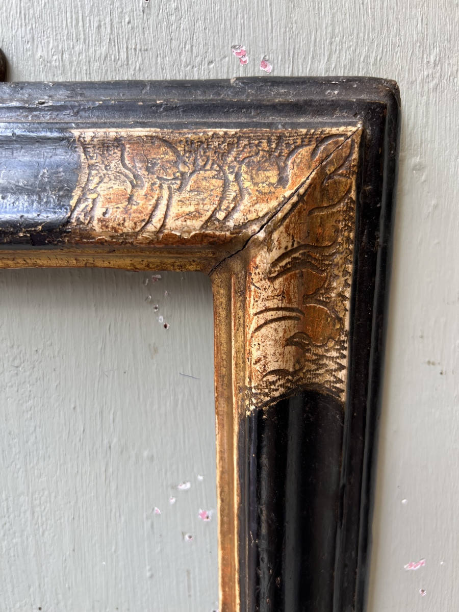 Cadre bois doré Italie 17ème siècle-photo-3