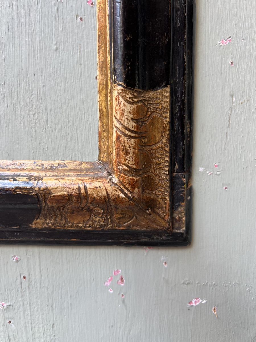 Cadre bois doré Italie 17ème siècle-photo-4