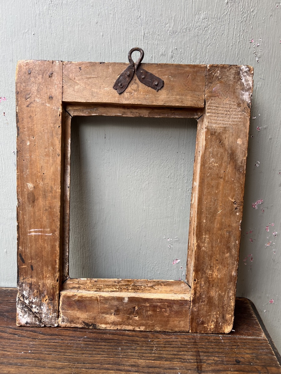 Cadre bois doré Italie 17ème siècle-photo-3