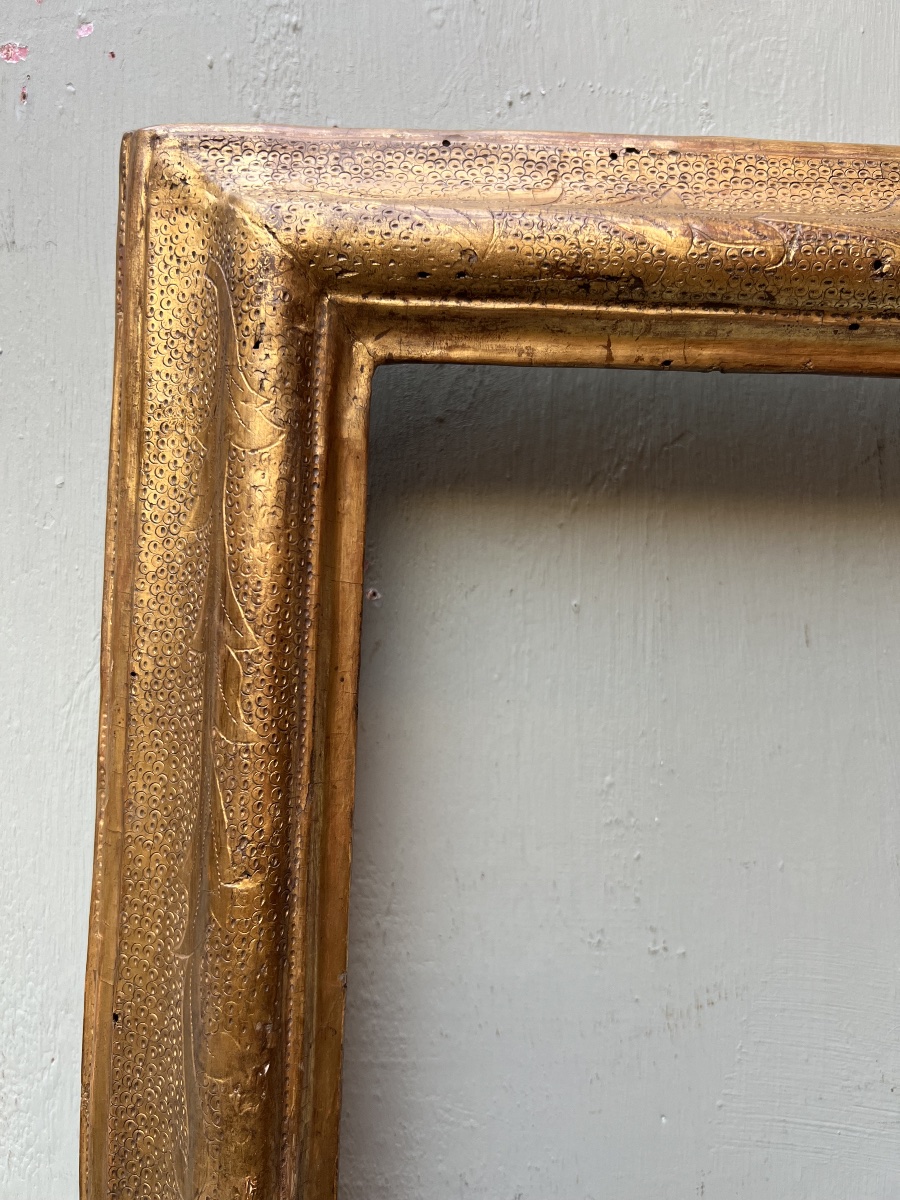 Gilded And Lacquered Wooden Frame, Spain, 17th Century-photo-3