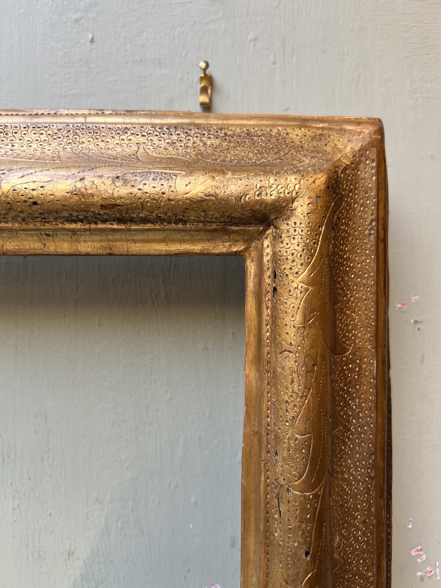 Gilded And Lacquered Wooden Frame, Spain, 17th Century-photo-4
