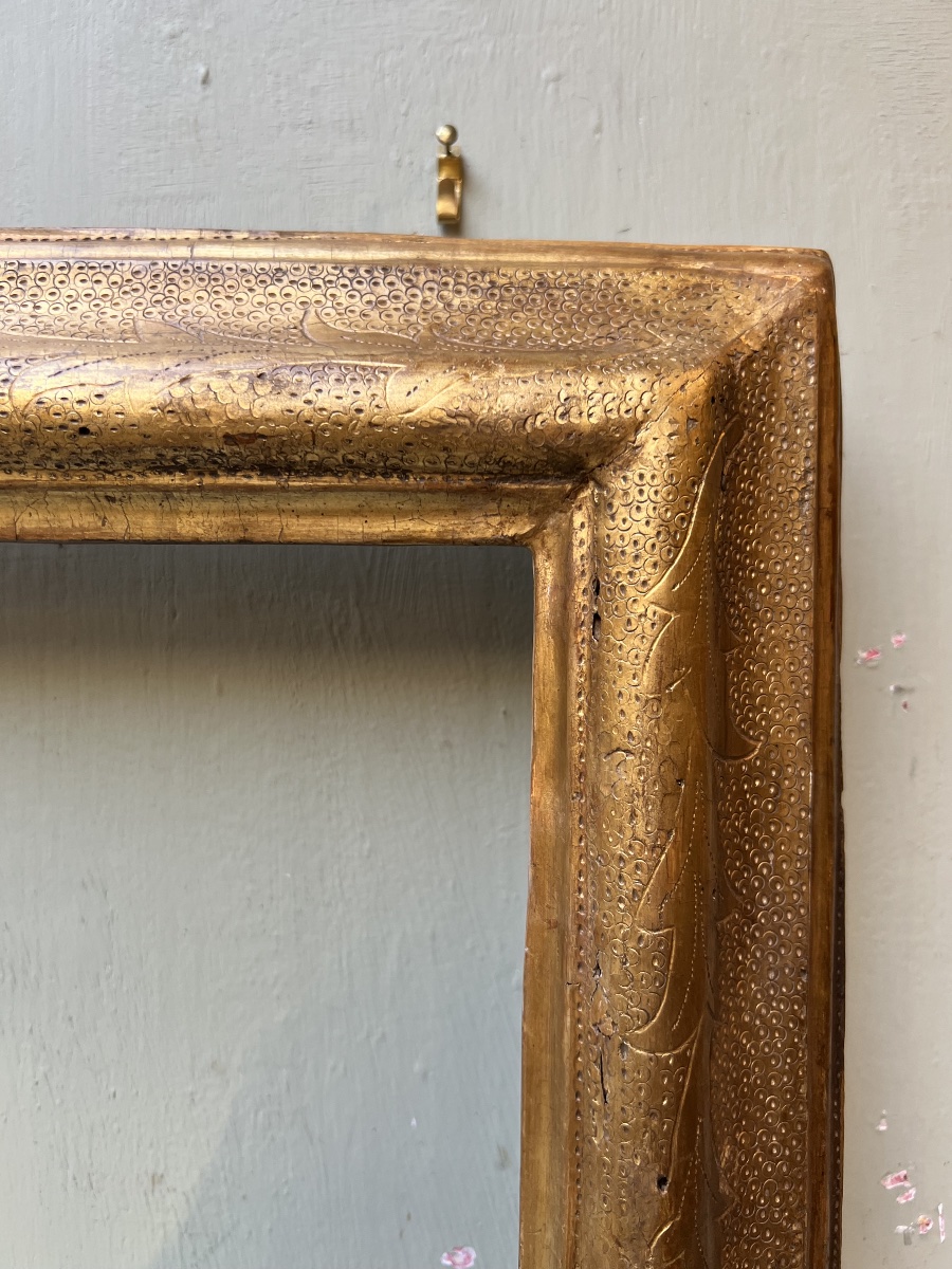 Gilded And Lacquered Wooden Frame, Spain, 17th Century-photo-5