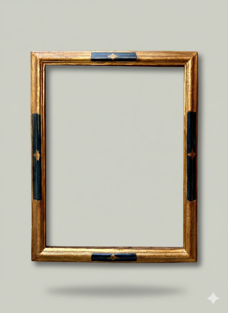Gilded And Lacquered Wooden Frame, Spain, 17th Century