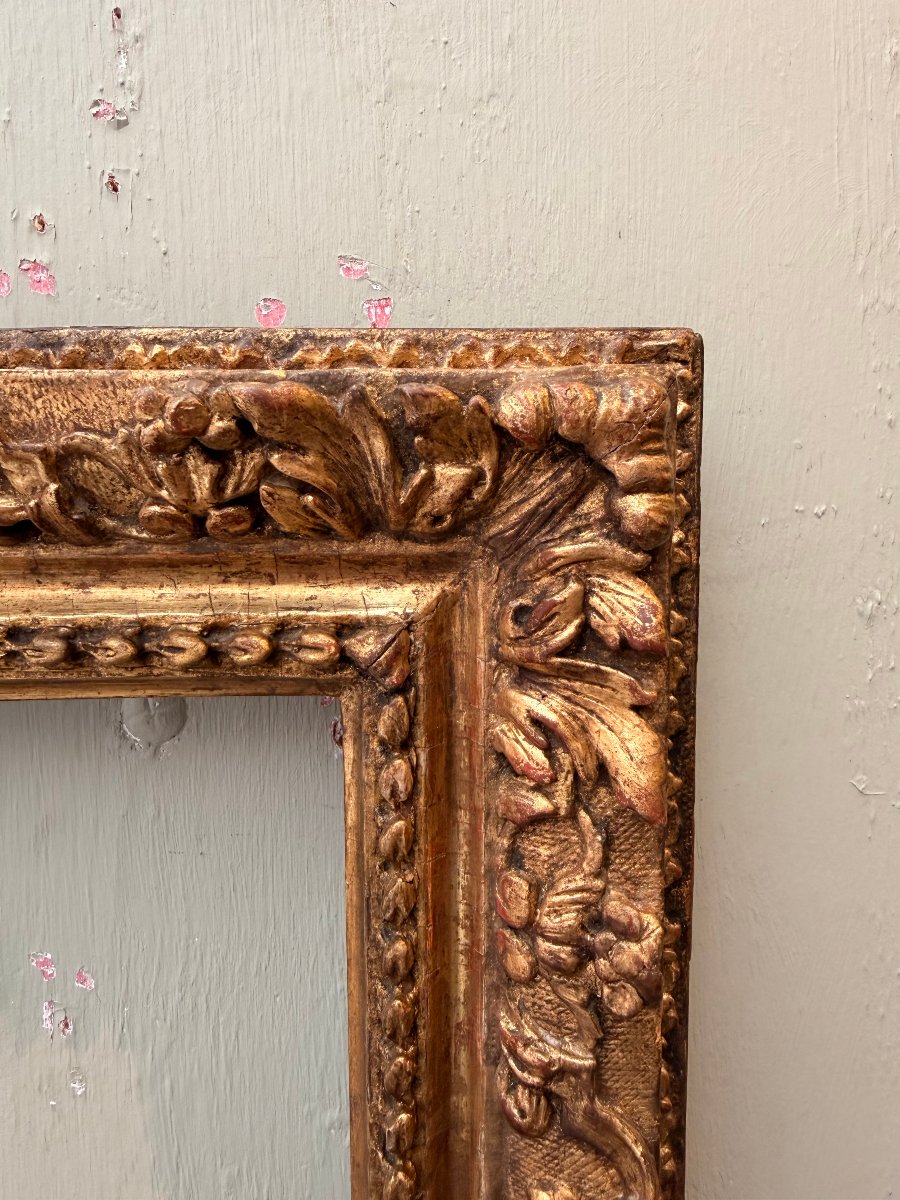 17th-century Louis XIII Gilded Wooden Frame-photo-3