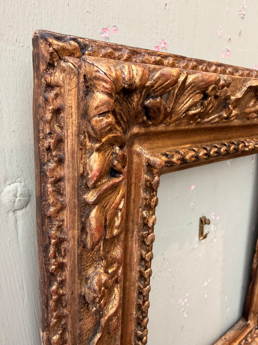 17th-century Louis XIII Gilded Wooden Frame-photo-3