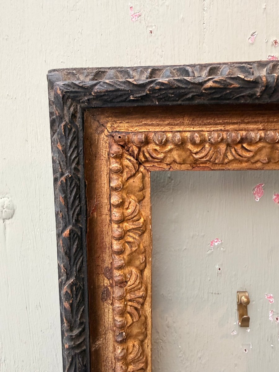 Gilded And Blackened Wooden Frame, Rome, Italy, 18th Century-photo-2