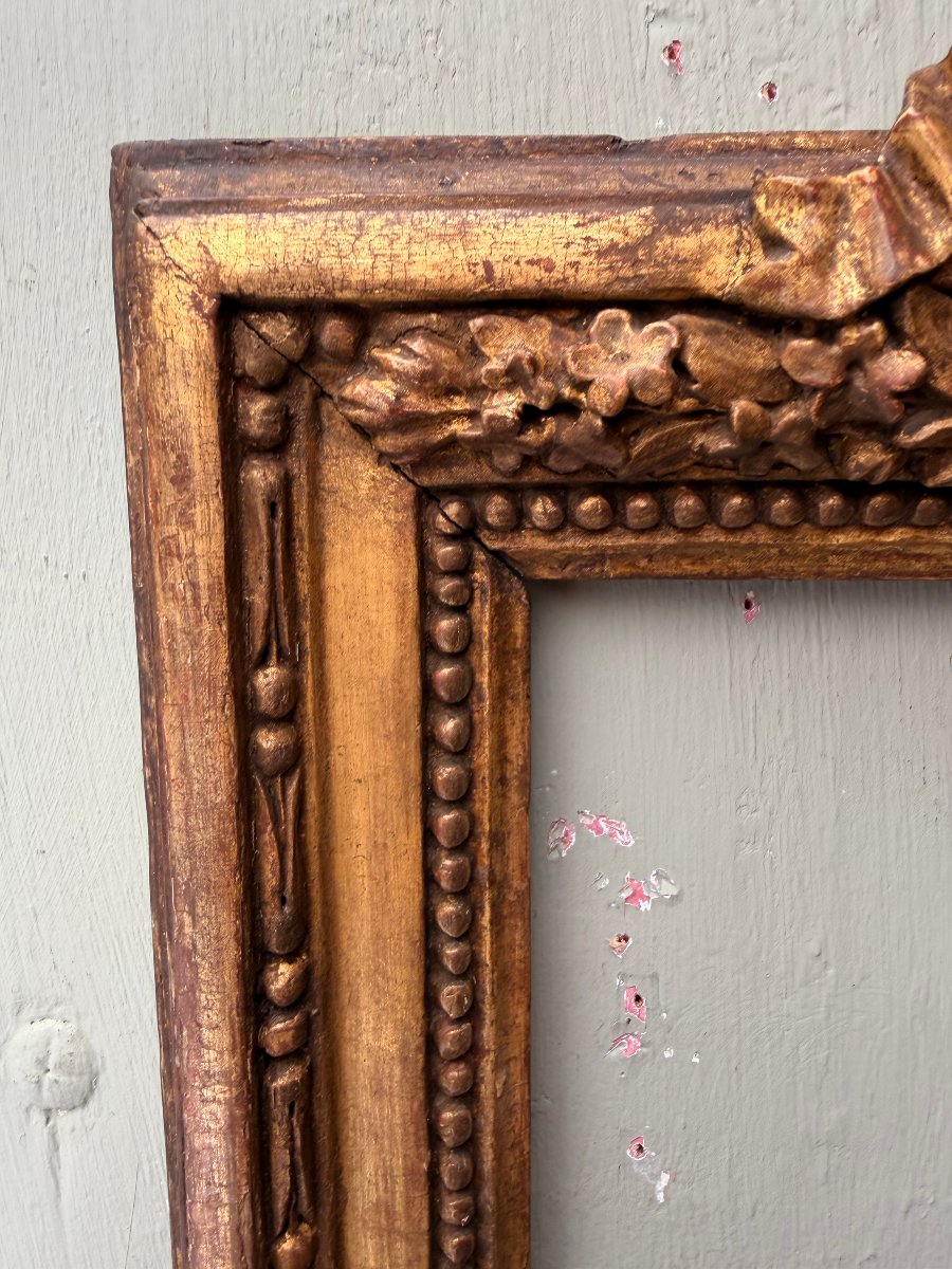 18th-century Louis XVI Gilded Wooden Frame-photo-2