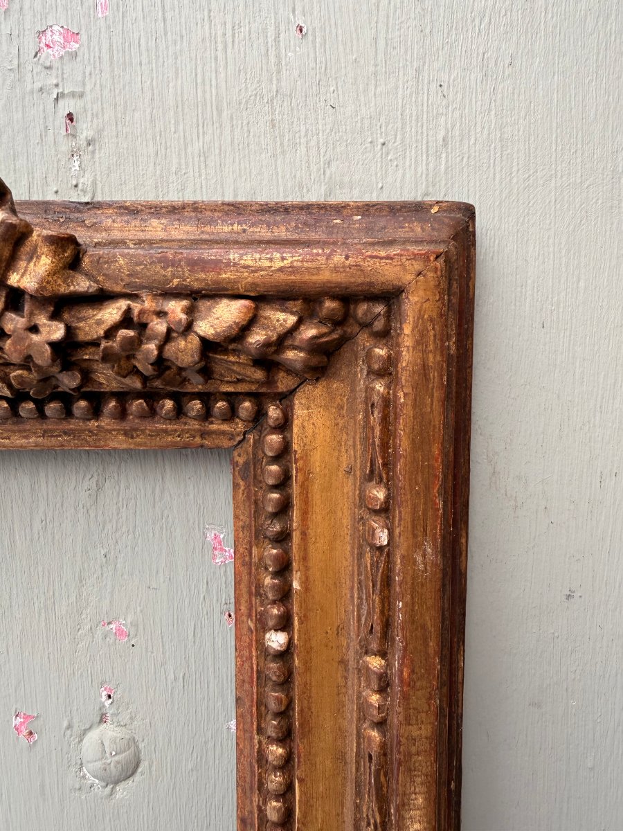 18th-century Louis XVI Gilded Wooden Frame-photo-4