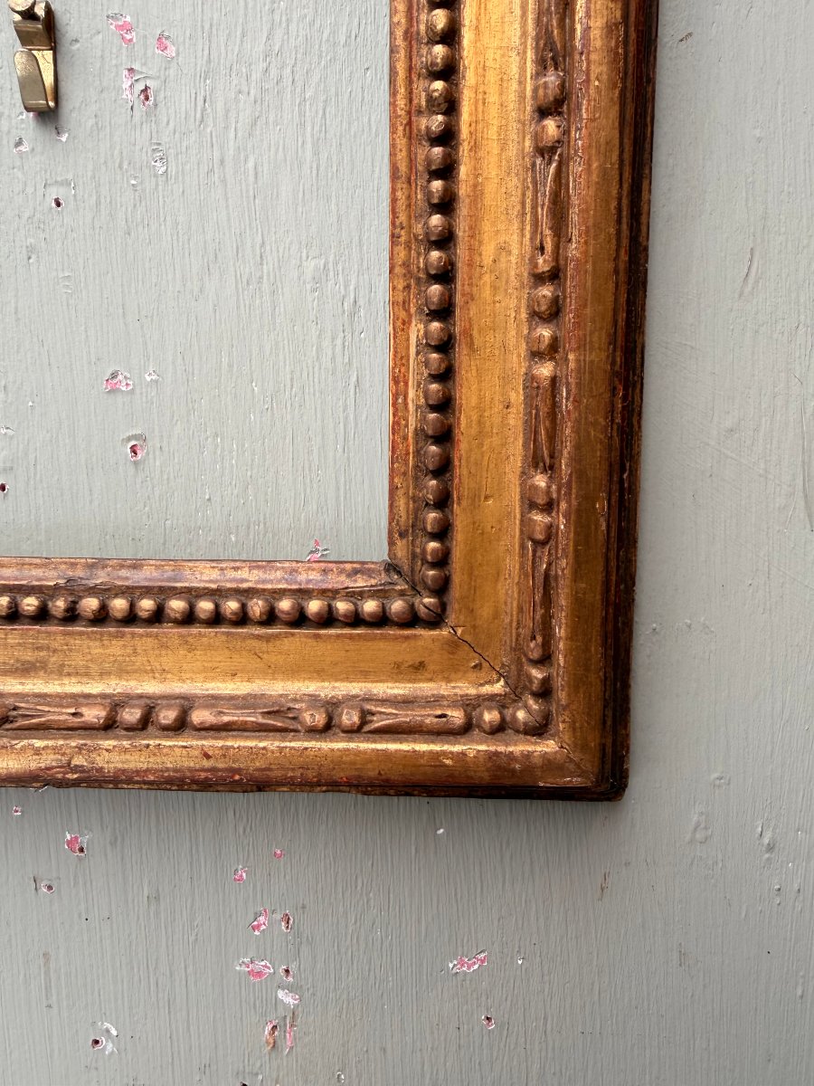 18th-century Louis XVI Gilded Wooden Frame-photo-1