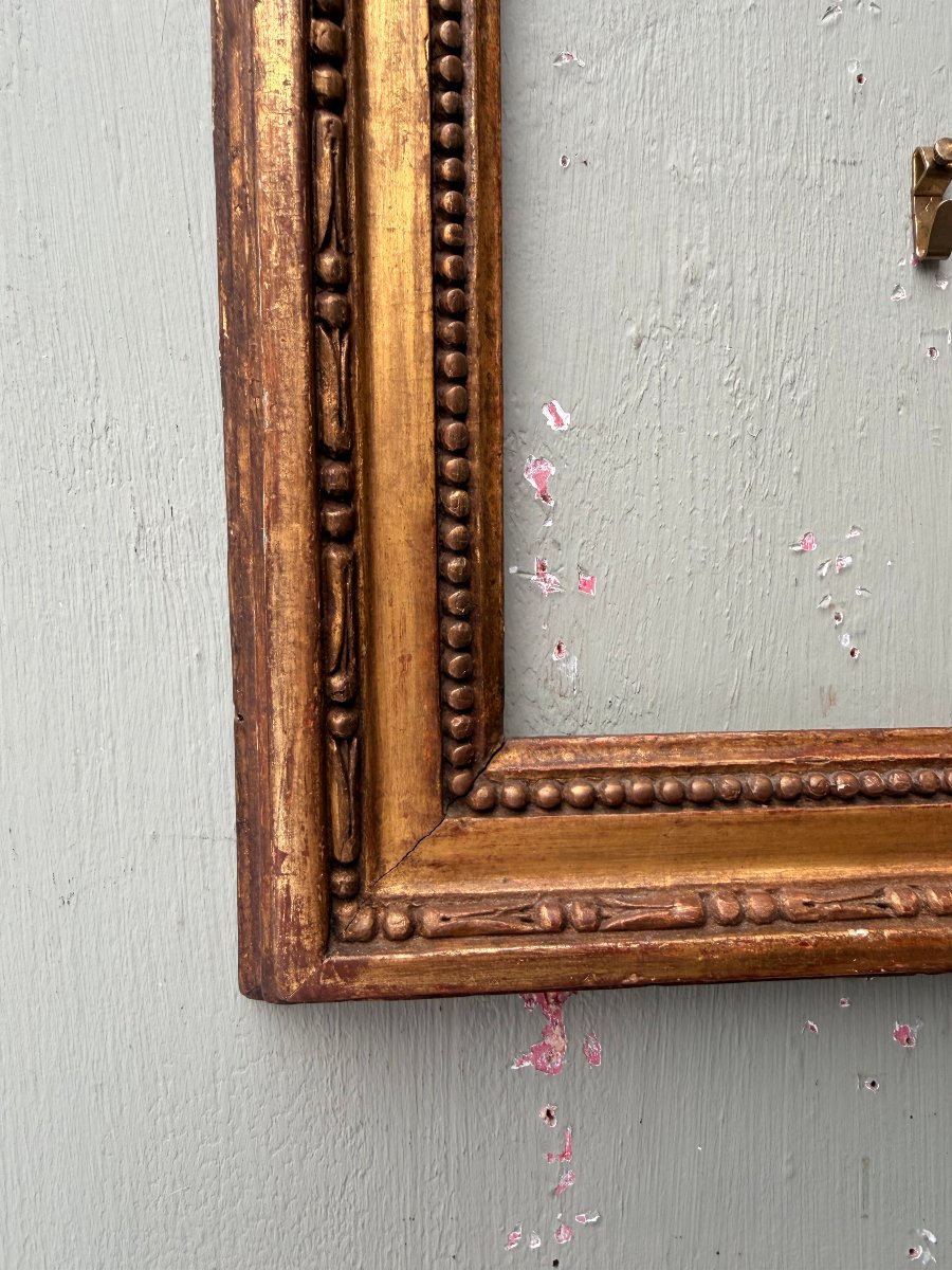 18th-century Louis XVI Gilded Wooden Frame-photo-2