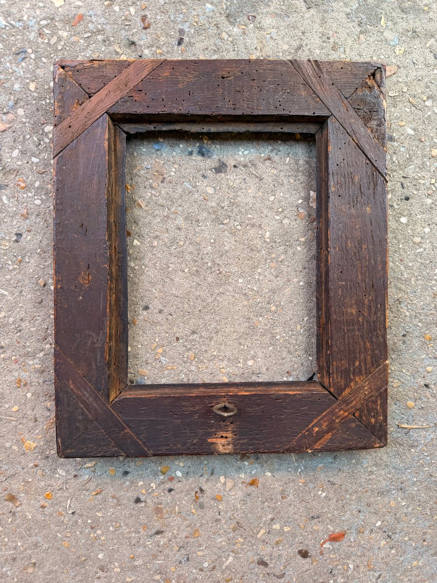 Cadre en bois sculpté et laqué Italie 17ème siècle-photo-7
