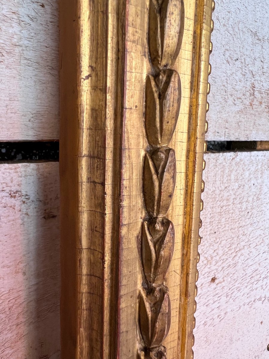 Cadre En Bois Doré Louis XVI 18ème Siècle-photo-1