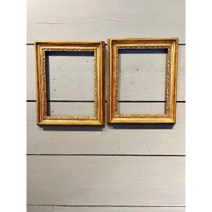 Pair Of Golden Wood Frames Italy 18th Century