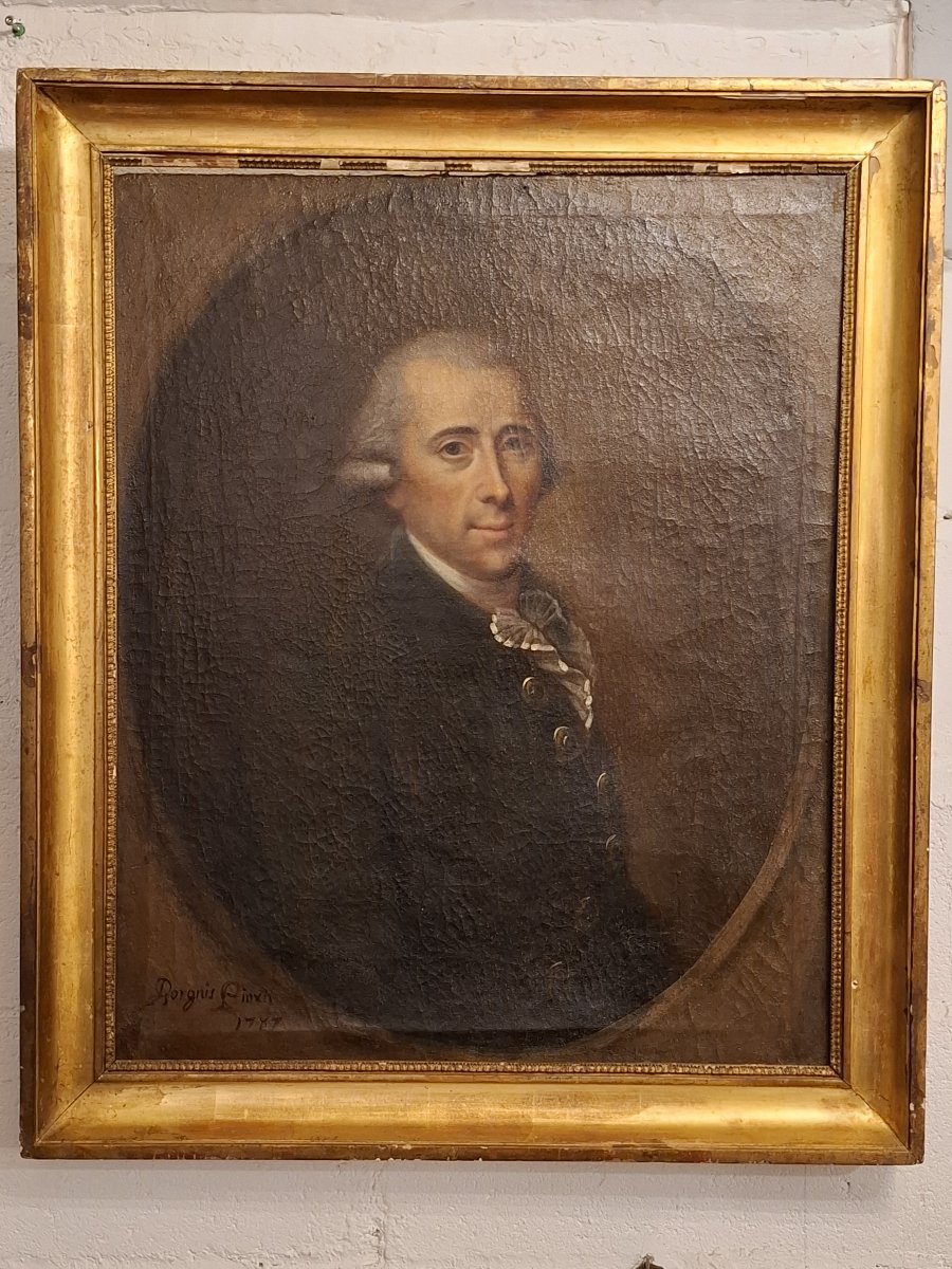 Portrait Of A Gentleman From The Louis XVI Era By Borgnis, Inscribed “pinxit,” Dated 1787-photo-4