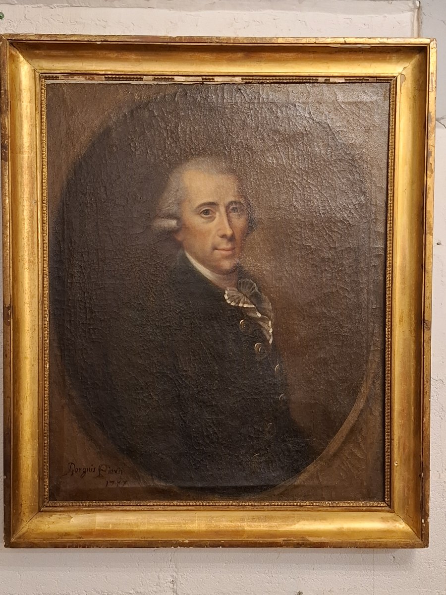 Portrait Of A Gentleman From The Louis XVI Era By Borgnis, Inscribed “pinxit,” Dated 1787