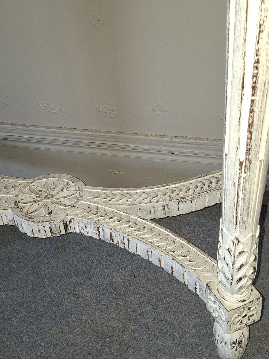 Console de styles Louis XVI  en demi lune  France debut du XX siecle -photo-2