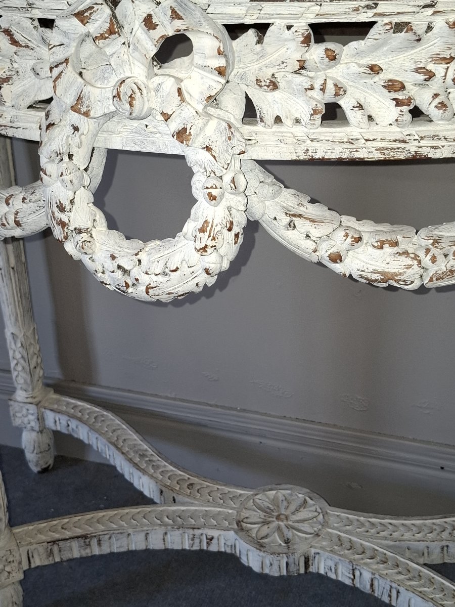 Console de styles Louis XVI  en demi lune  France debut du XX siecle -photo-3