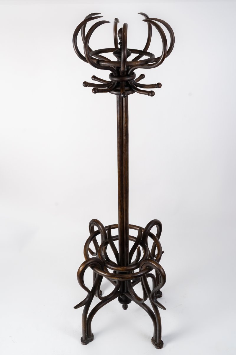 Art Nouveau Coat Rack From Brasserie Parisienne, Made By The Kohn Factory