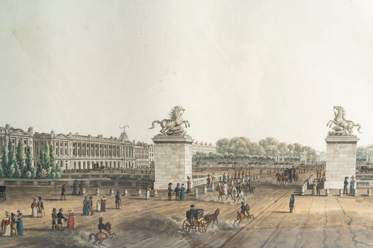 Michel-françois Damame De Martrais (1763–1827), (attributed To), View Of The Entrance To Les Cha-photo-4