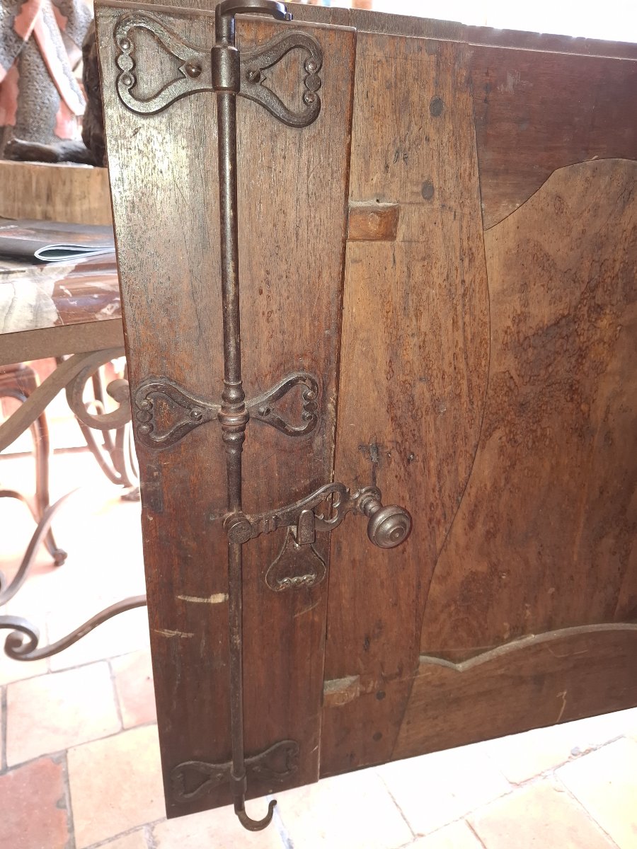 Provençal Sideboard With Sliding Doors, Made Of Walnut Wood; Traditional Craft -photo-5