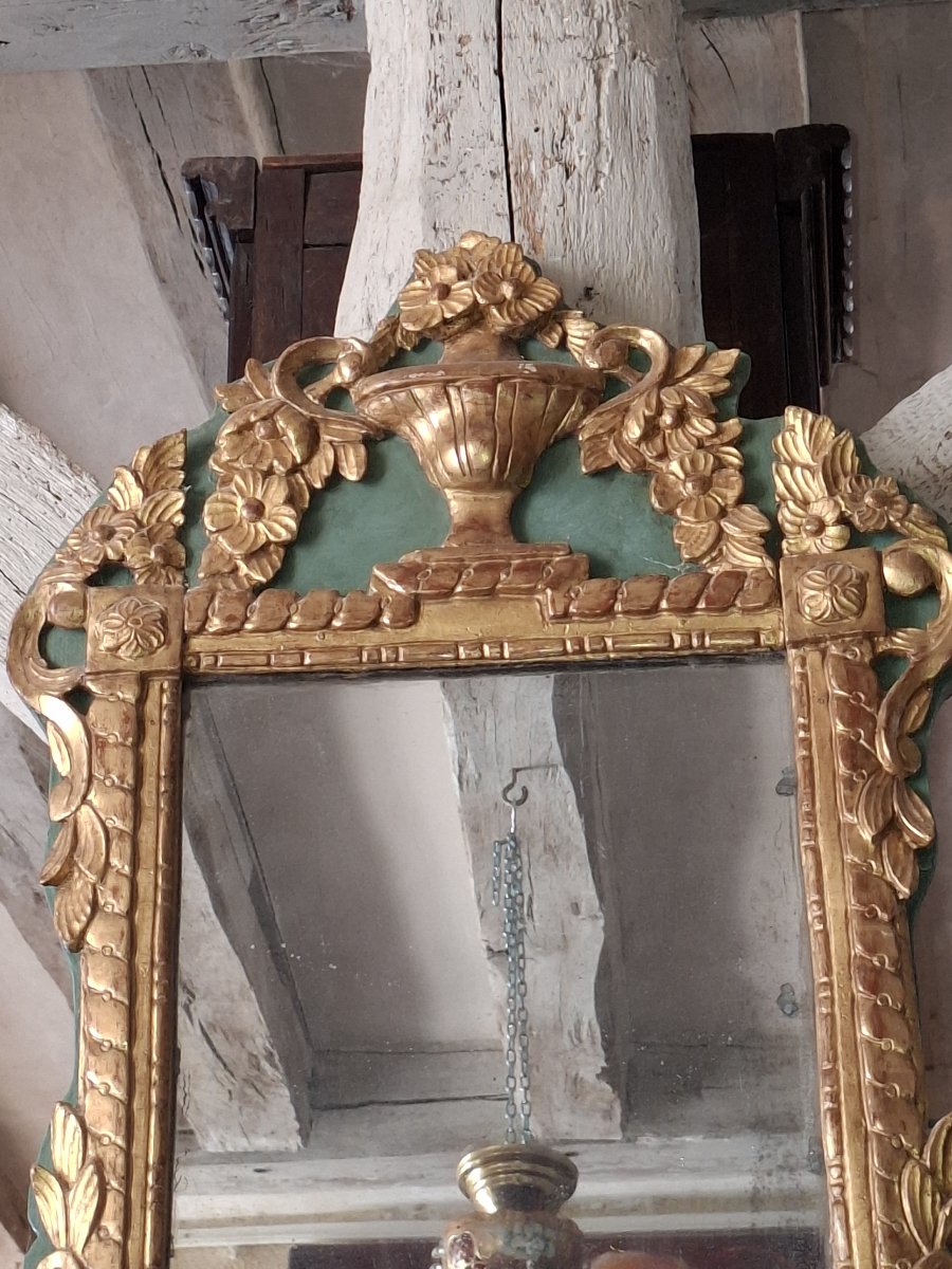Miroir   d'époque Louis XV en bois doré  circa 1750-photo-4
