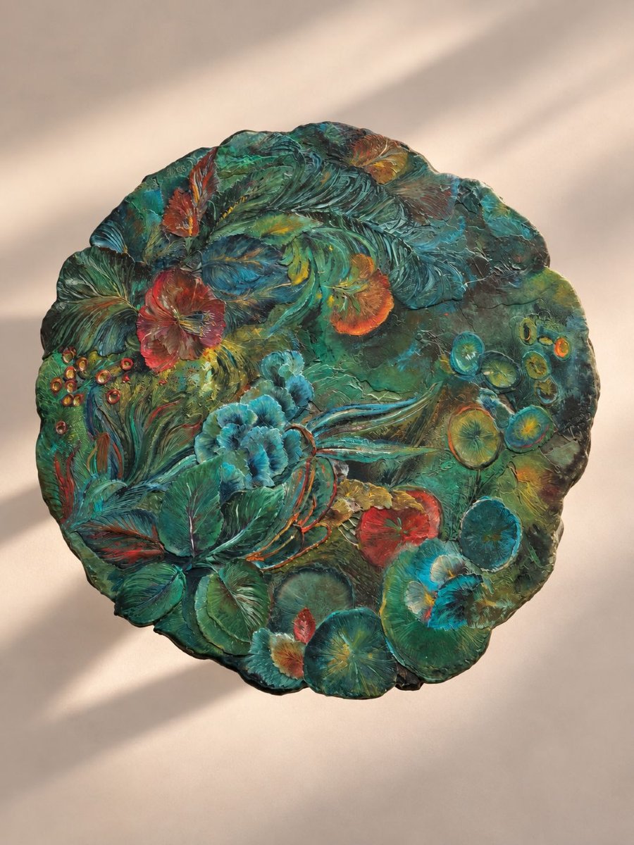 Solid Bronze Coffee Table With Multiple Plant Motifs-photo-1
